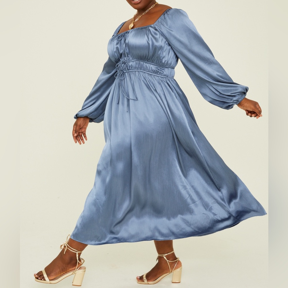 Arula Green Satin Faye Dress - Sold out